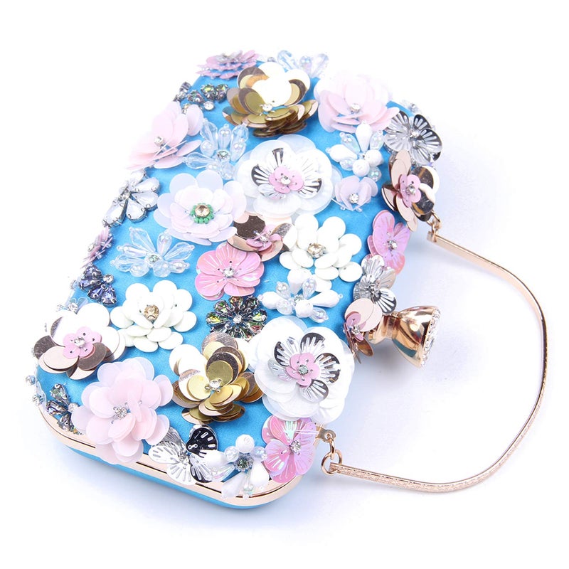 Lanpet Women Clutches Flower Evening Handbag Chain Strap Shoulder Bag - Image 4